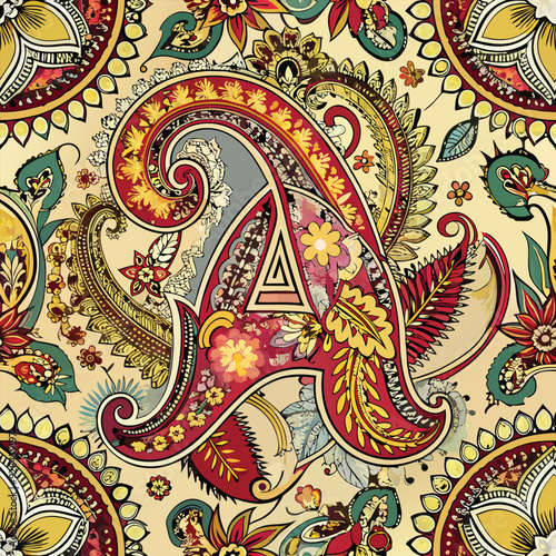 Paisley seamless pattern