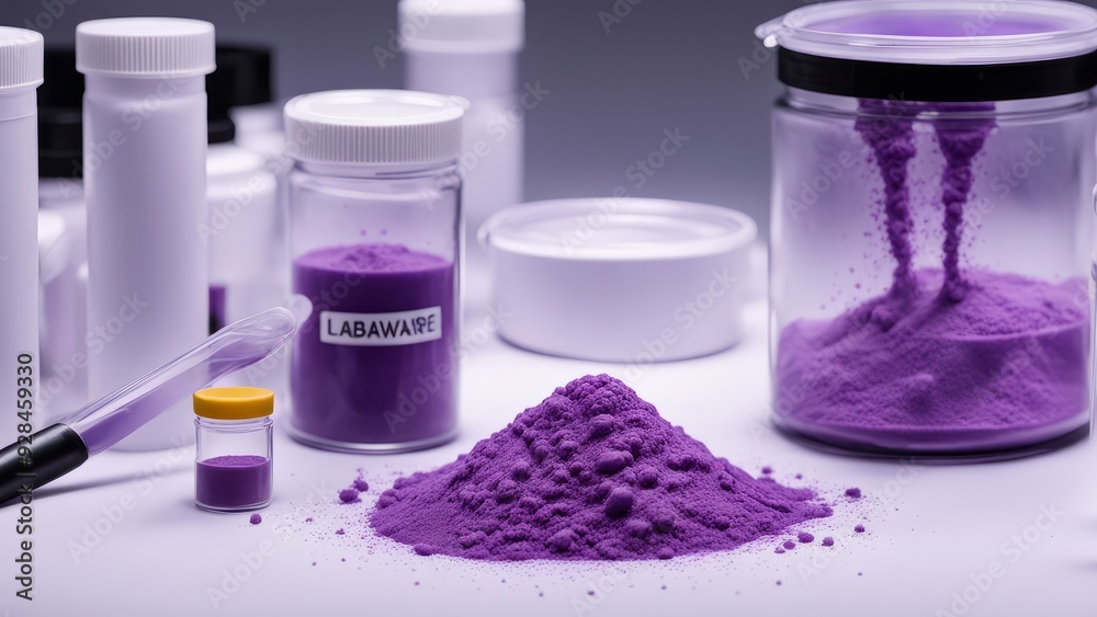 Purple Manganese Violet Pigment Powder in Lab Setting Purple Manganese Violet Pigment Powder in Lab Setting