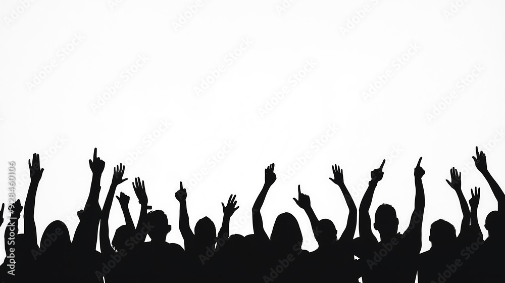 crowd sillhouettes cheering during concert crowd sillhouettes cheering during concert