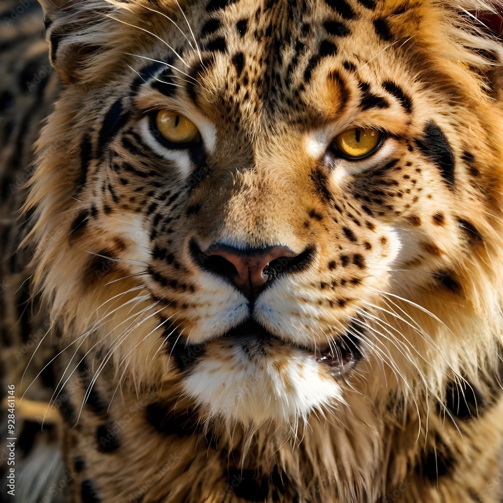 Obraz premium A close-up portrait of a majestic white Bengal tiger with striking black stripes