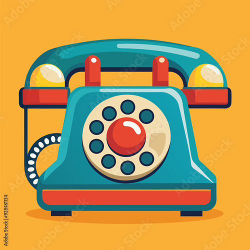 Retro vintage telephone illustration generated by ai