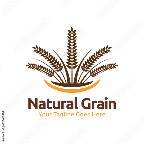 wheat / grain icon vector logo design template