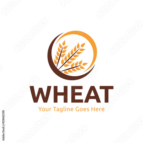 wheat / grain icon vector logo design template