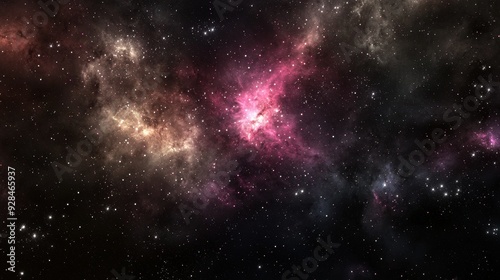 Dark cosmic nebula with star clusters Galaxy background with stars in space