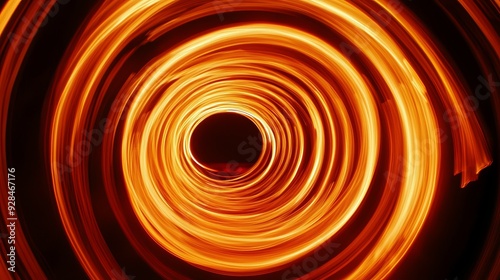  Ethereal orange time tunnel with light painting effects, abstract technological backdrop for futuristic and innovative concepts.