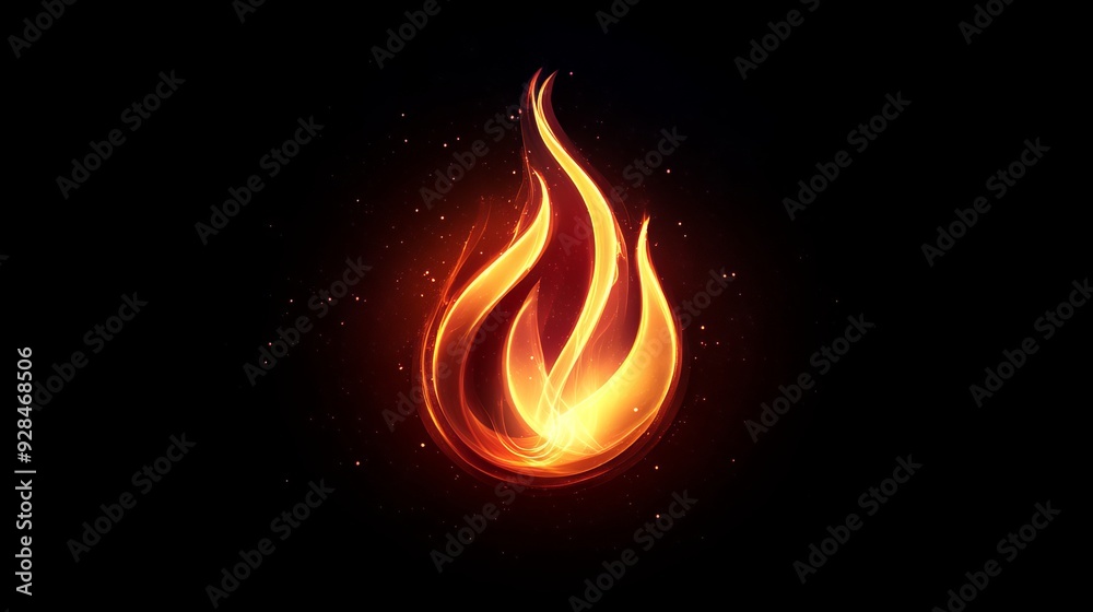 Abstract fiery flame design on a dark background Abstract fiery flame design on a dark background