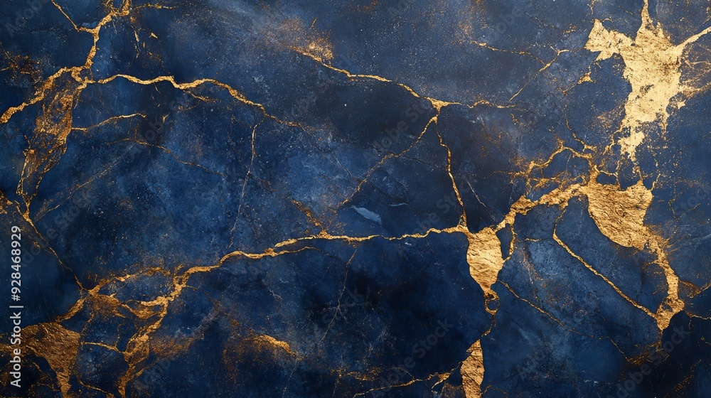 Elegant blue and gold marble texture with intricate patterns Elegant blue and gold marble texture with intricate patterns