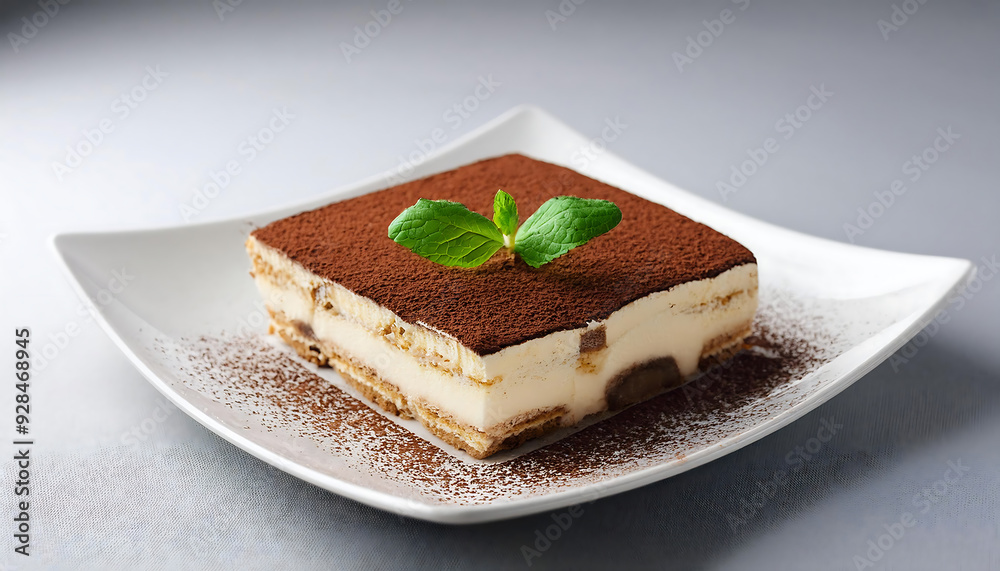 delicious tiramisu dessert with cocoa and coffee