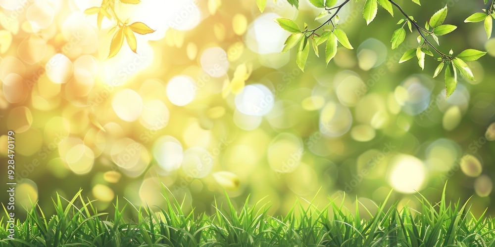 Vibrant green grass with a sunny bokeh background, capturing the essence of a bright and cheerful spring or summer day. Vibrant green grass with a sunny bokeh background, capturing the essence of a bright and cheerful spring or summer day.