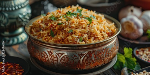 Akasya Pilaf Traditional Turkish Cuisine Rice Dish photo