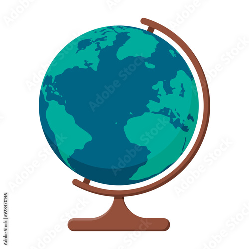 A Vibrant and Colorful Globe Illustration Beautifully Displayed on a Stand for Showcase