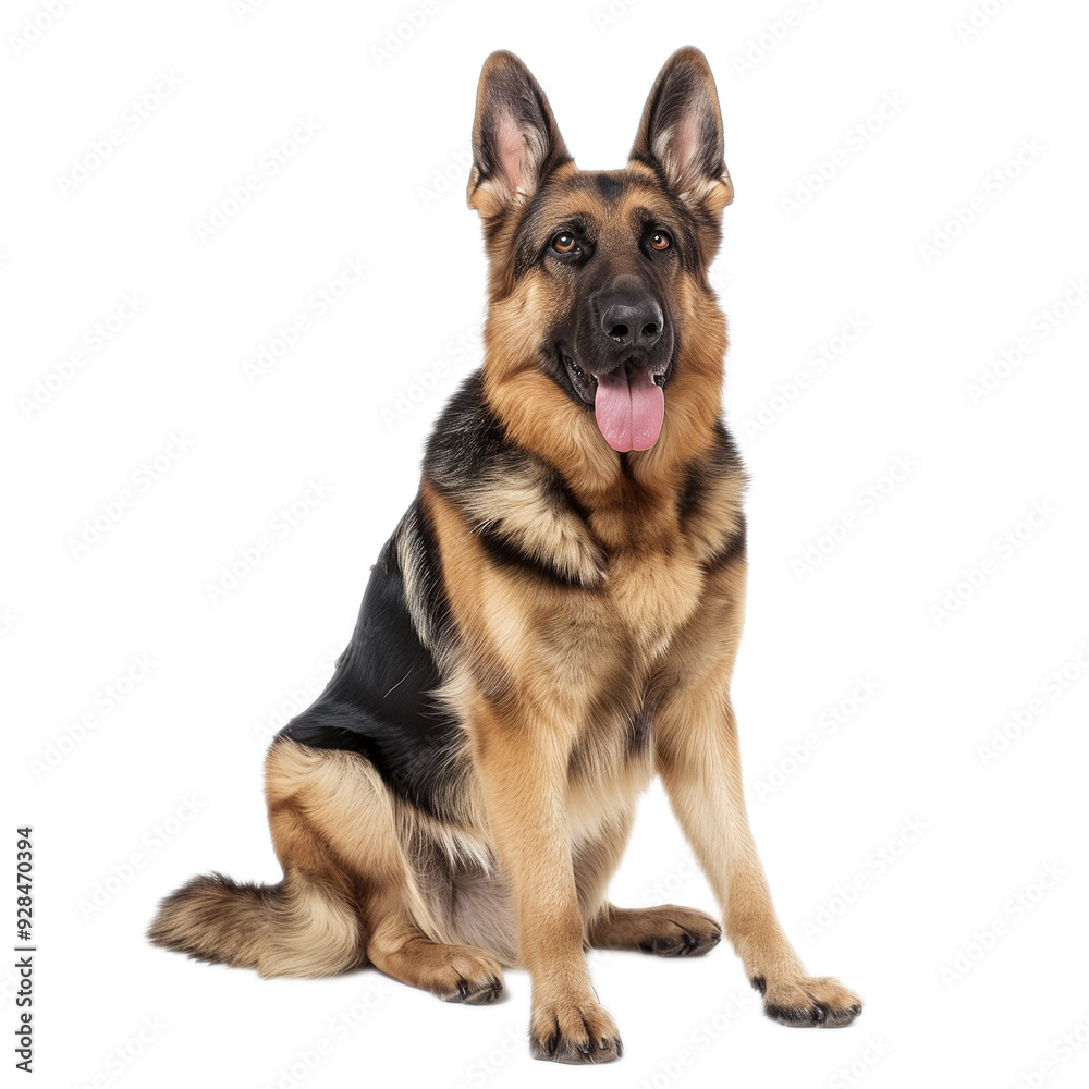 Beautiful German Shepherd Sitting on Transparent Background Beautiful German Shepherd Sitting on Transparent Background