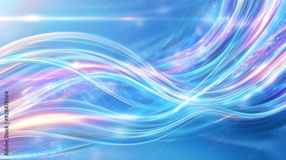 Abstract Blue Light Waves, Digital Art Background Abstract Blue Light Waves, Digital Art Background