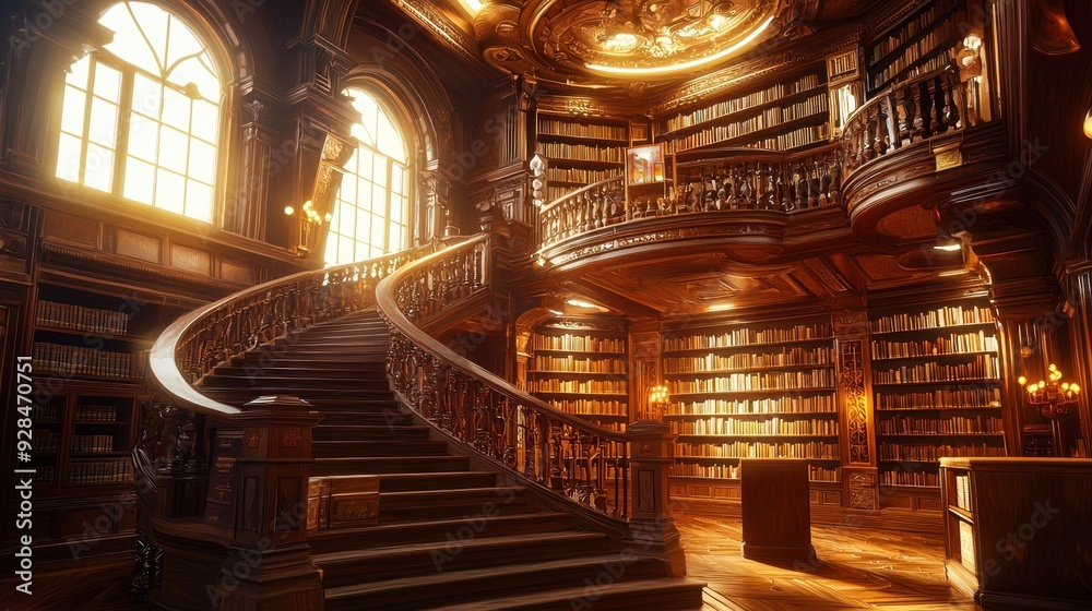 Obraz premium A historic gothic church interior with ornate arches