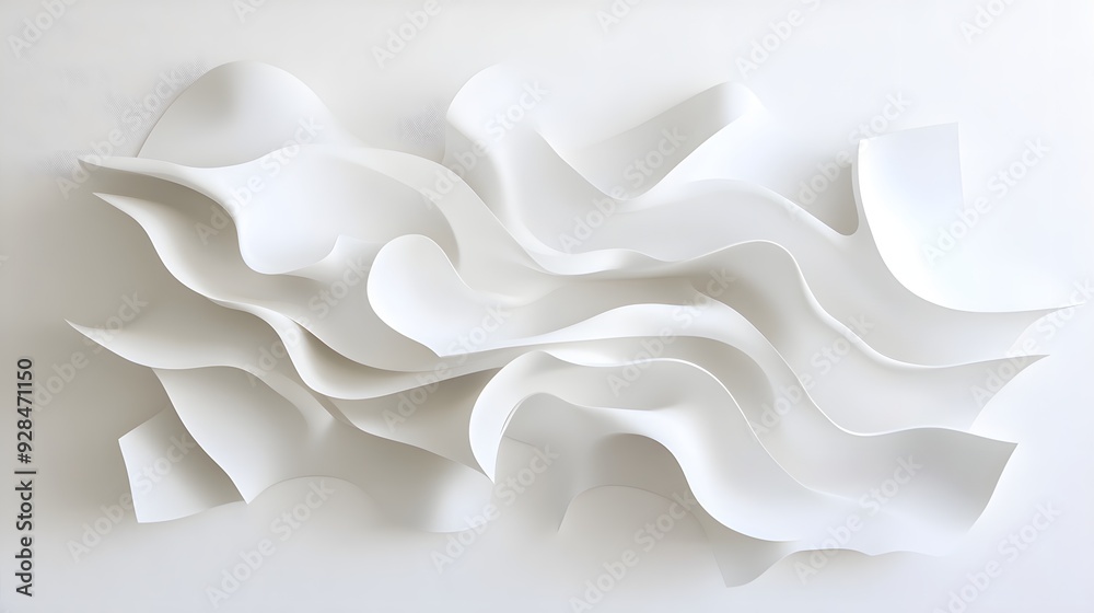 12. Abstract 3D wall art with layered shapes and smooth surfaces, forming a sophisticated geometric design against white. 12. Abstract 3D wall art with layered shapes and smooth surfaces, forming a sophisticated geometric design against white.