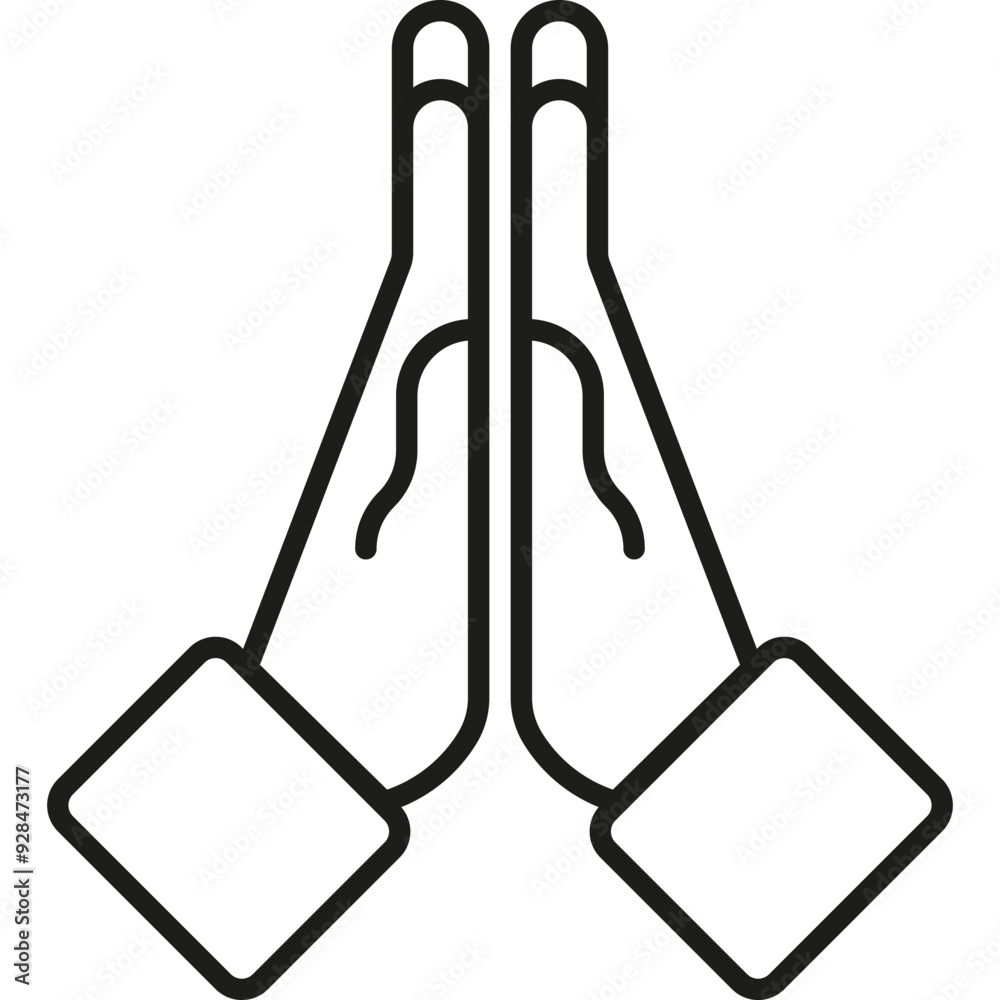 Hand Pray Symbol, Worship, Praying Hands Vector Icon Hand Pray Symbol, Worship, Praying Hands Vector Icon