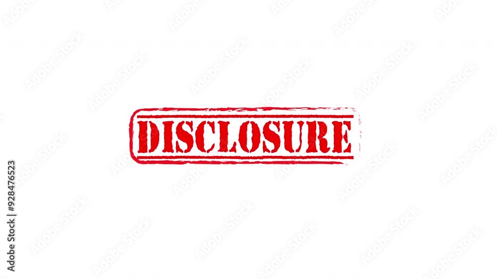 grunge red disclosure rubber Stamp animation. 4K video animation. grunge red disclosure rubber Stamp animation. 4K video animation.
