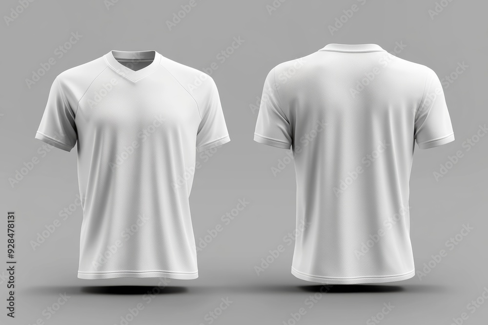 A generative AI mockup of a white jersey for a football club, Soccer. A generative AI mockup of a white jersey for a football club, Soccer.