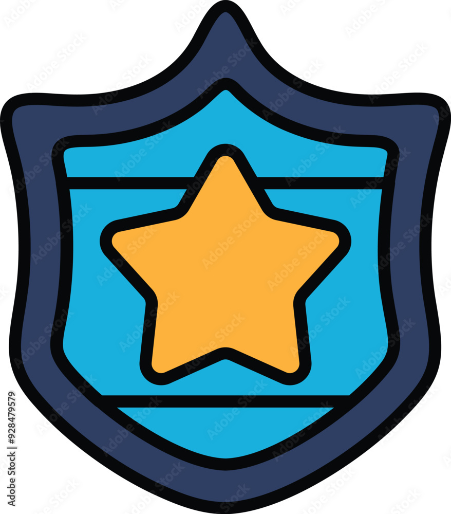 A black and white police badge with a star on it A black and white police badge with a star on it