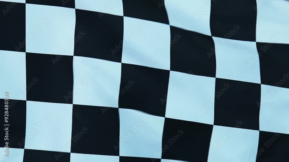 Full frame of checkered flag waving, slow motion video Full frame of checkered flag waving, slow motion video
