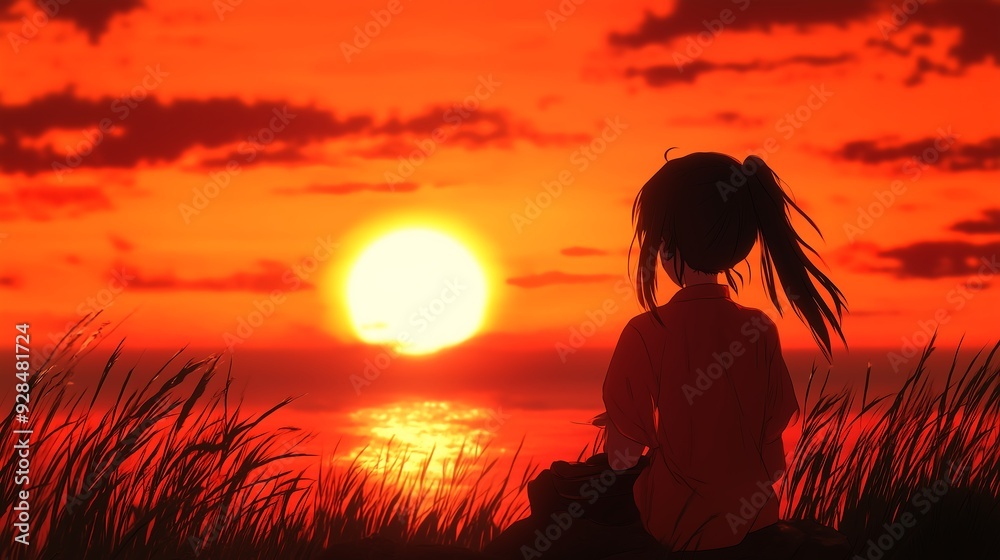 anime girl watching fireworks anime girl watching fireworks