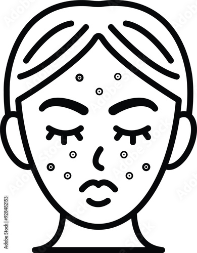 woman's face is covered with acne