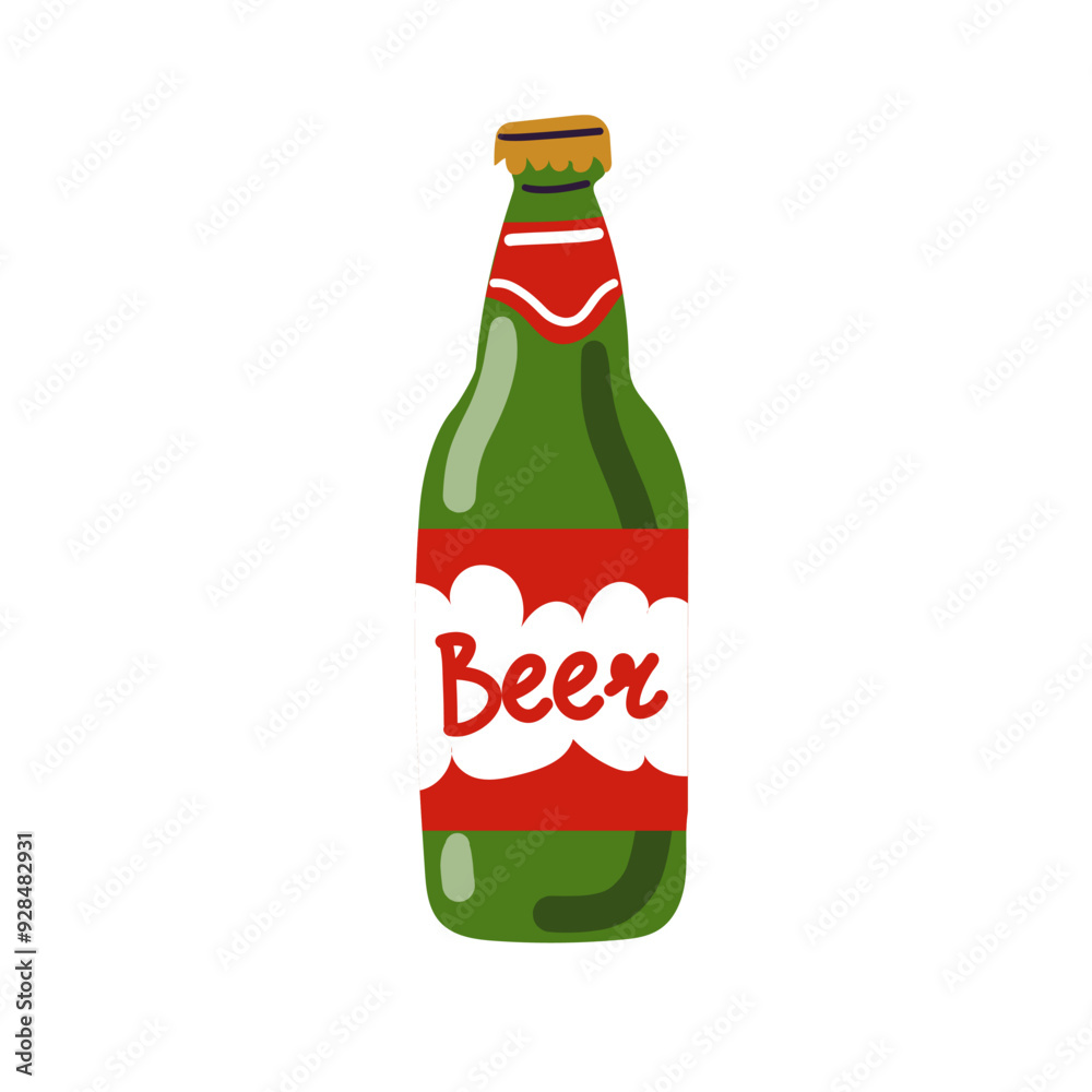 Beer glass, mug or bottle of Octoberfest. Alcoholic drink. Hand Drawn in flat Style for web, Invitations to party or pub menu. Isolated elements. Beer glass, mug or bottle of Octoberfest. Alcoholic drink. Hand Drawn in flat Style for web, Invitations to party or pub menu. Isolated elements.