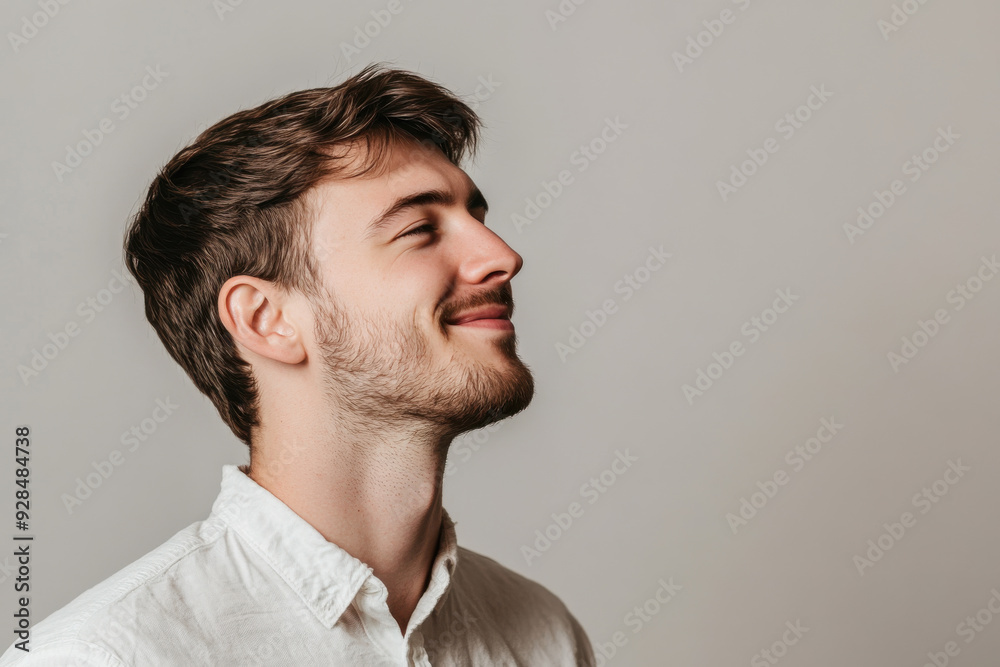 A close up of a man's face with his eyes closed A close up of a man's face with his eyes closed