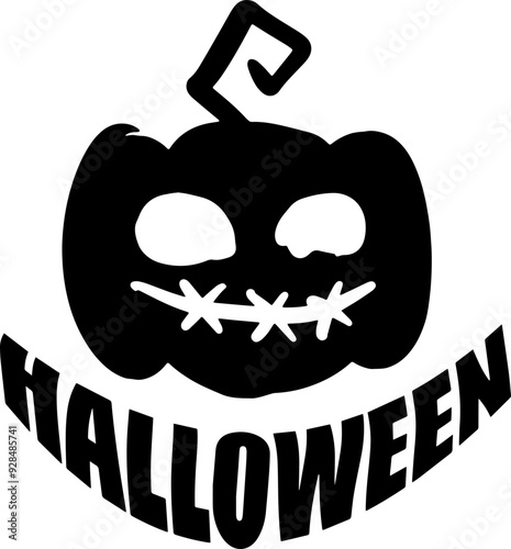 The halloween logo for stamp of sticker decor.