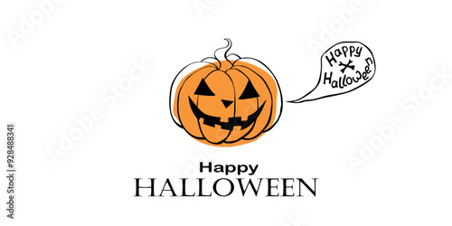 Wallpaper Mural Happy Halloween party banner, invitation, greeting card, costume party poster and celebration announce with Jack o Lantern, creepy pumpkin Torontodigital.ca