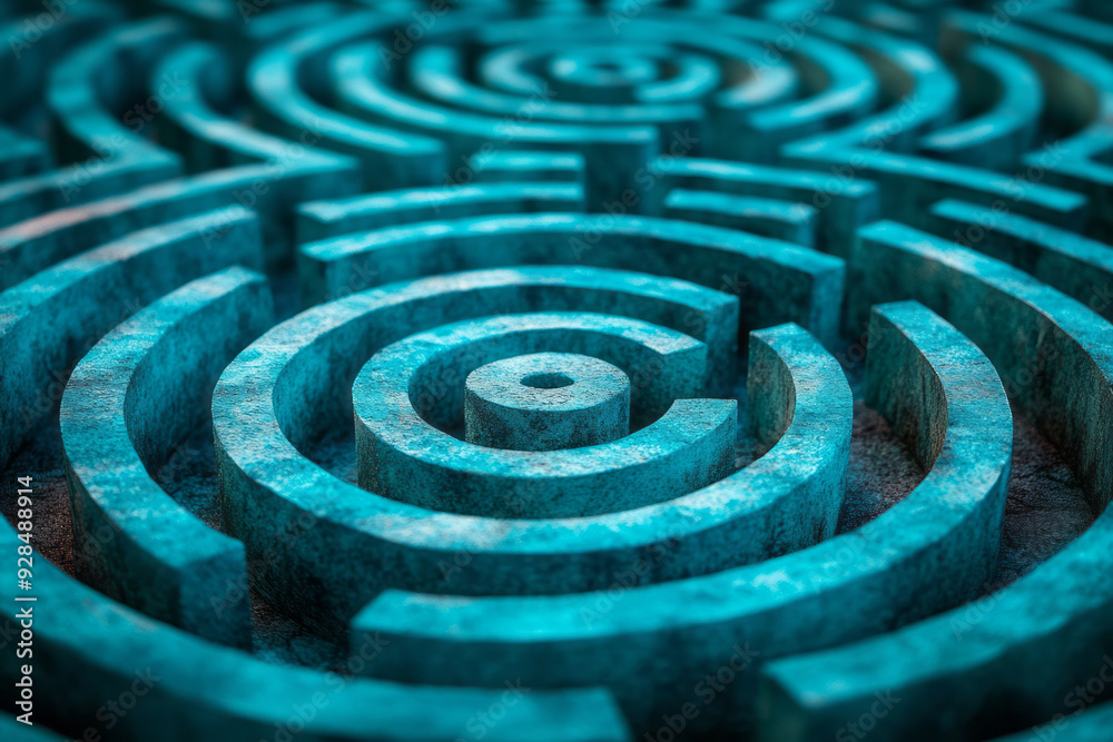 A labyrinth, isolated on a pastel mint background, symbolizing the complexity of thought processes, A labyrinth, isolated on a pastel mint background, symbolizing the complexity of thought processes,