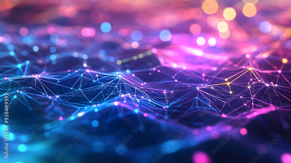 Abstract Neon Network Connection Background Abstract Neon Network Connection Background