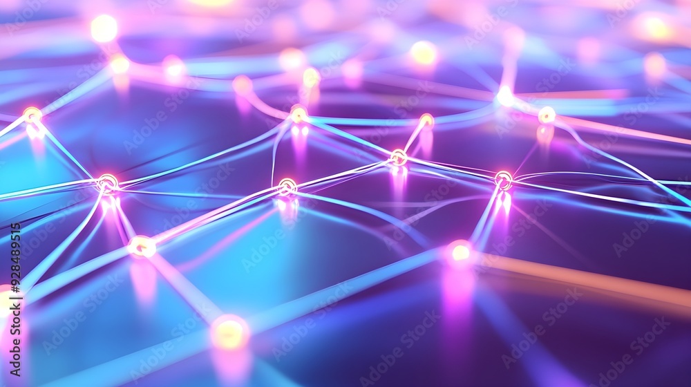 Abstract Neon Network Lines & Glowing Spheres Abstract Neon Network Lines & Glowing Spheres