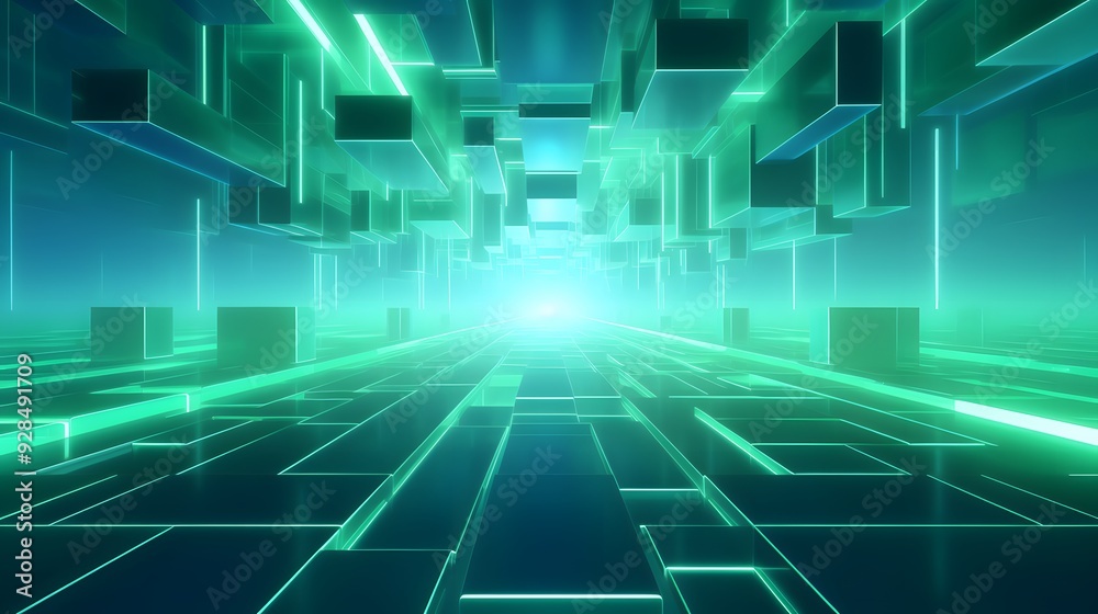 3d rendering of mind green and blue abstract geometric background. Scene for advertising, technology, showcase, banner, game, sport, cosmetic, business, metaverse. Sci-Fi Illustration. Product display 3d rendering of mind green and blue abstract geometric background. Scene for advertising, technology, showcase, banner, game, sport, cosmetic, business, metaverse. Sci-Fi Illustration. Product display
