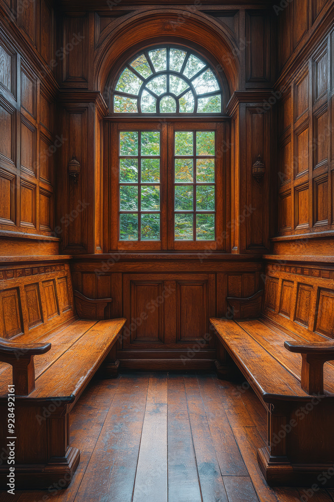 A courtroom bench, isolated on a pastel brown background, capturing the place where justice is served, A courtroom bench, isolated on a pastel brown background, capturing the place where justice is served,