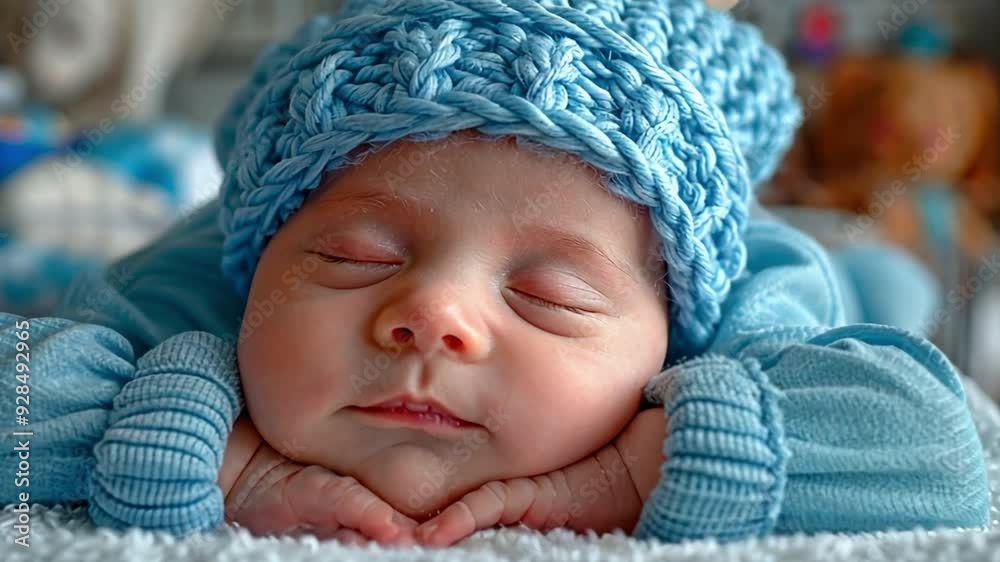 In the hospital, a newborn infant sleeps on a weight scale. In the hospital, a newborn infant sleeps on a weight scale.