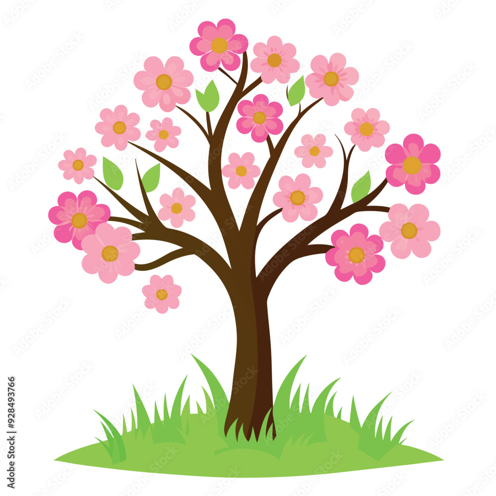 Obraz premium cherry blossom flower leaf tree branch