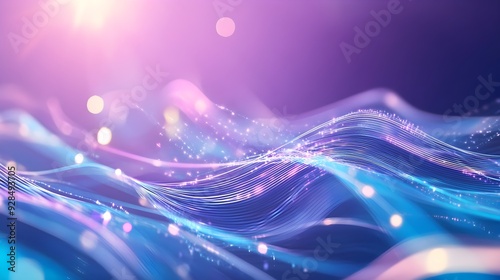 Wallpaper Mural Abstract Purple Blue Glowing Waves Background Torontodigital.ca