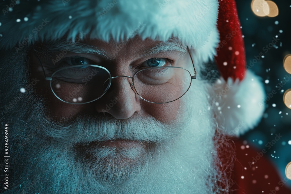 Santa Claus with warm bokeh lights in the background. Perfect for creating a cozy holiday atmosphere. Santa Claus with warm bokeh lights in the background. Perfect for creating a cozy holiday atmosphere.
