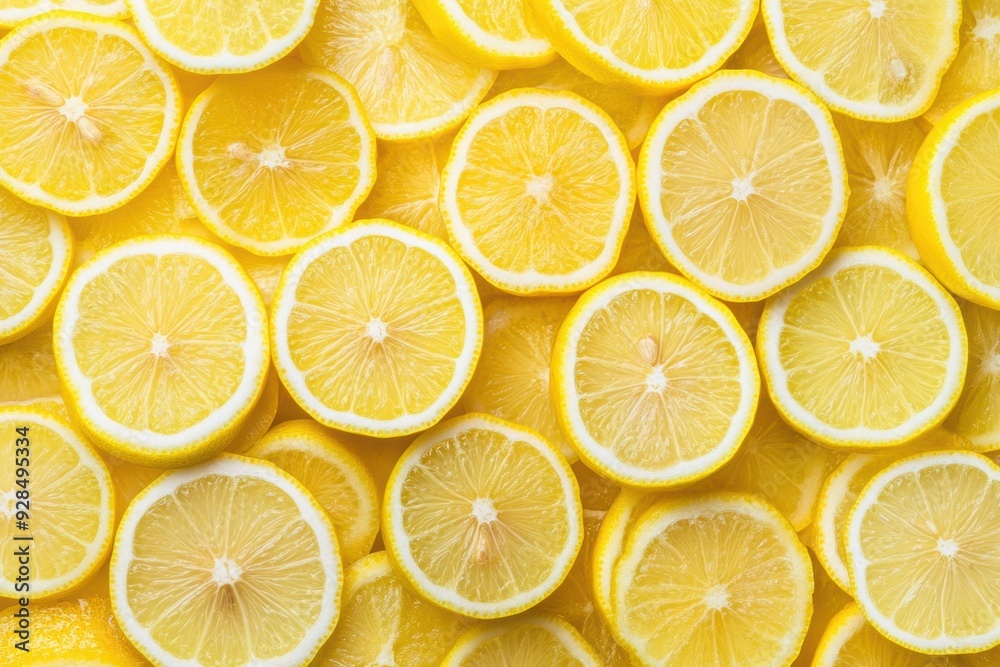 Fresh sliced lemon background, vibrant citrus texture Fresh sliced lemon background, vibrant citrus texture