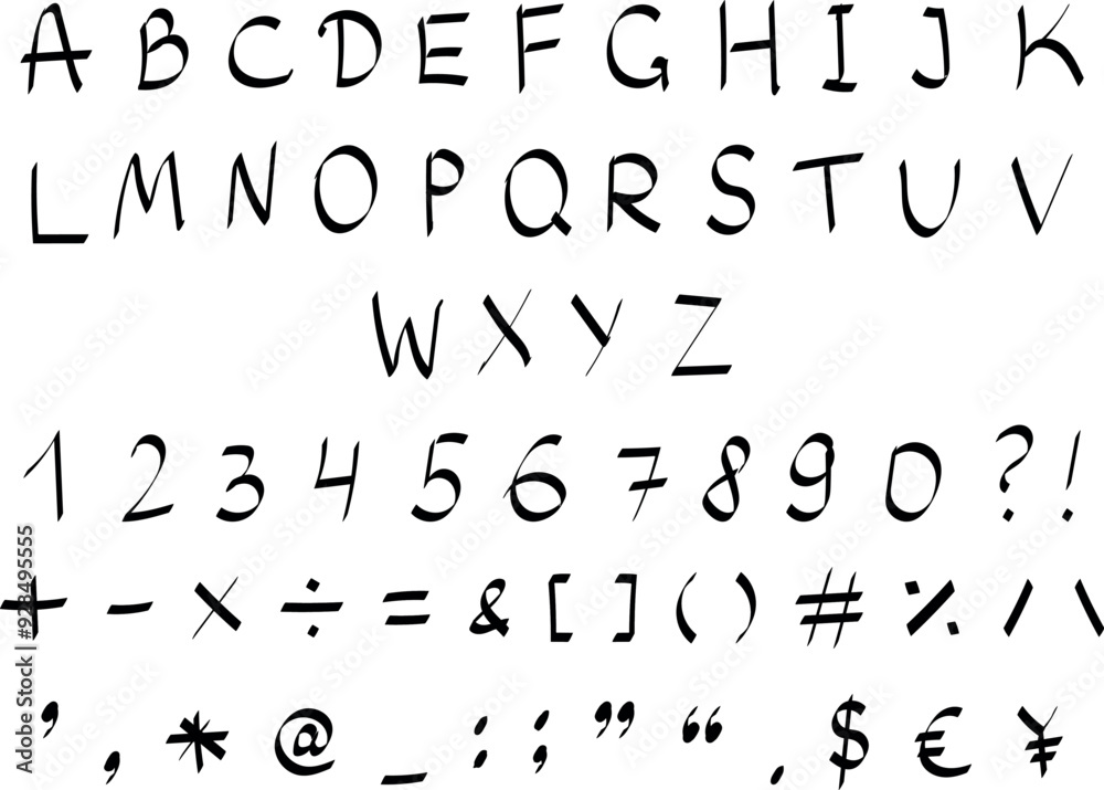 English alphabet, handwritten in vector English alphabet, handwritten in vector