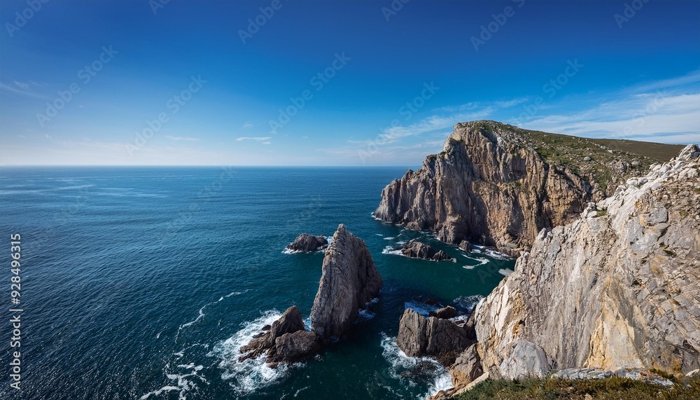 Obraz premium 青空と岬の風景