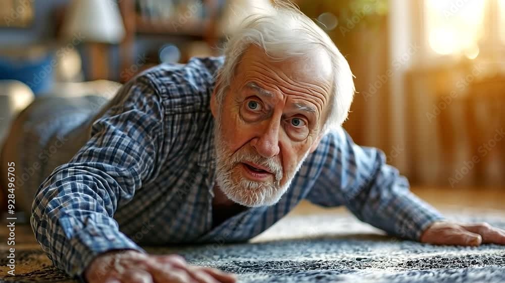 Elderly man suffering from a heart attack collapsed to the ground. Elderly man suffering from a heart attack collapsed to the ground.
