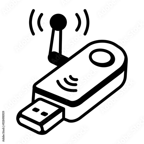 Dongle icon in doodle style 