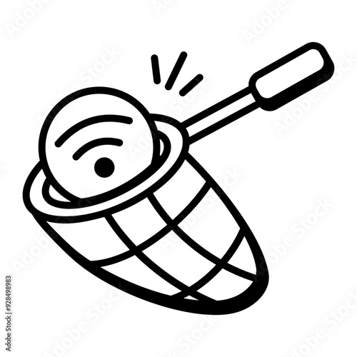 A doodle style icon of wifi signals 