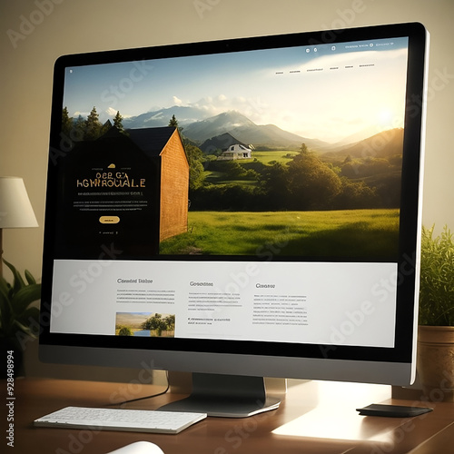Homepage seen on computer screen Generate by