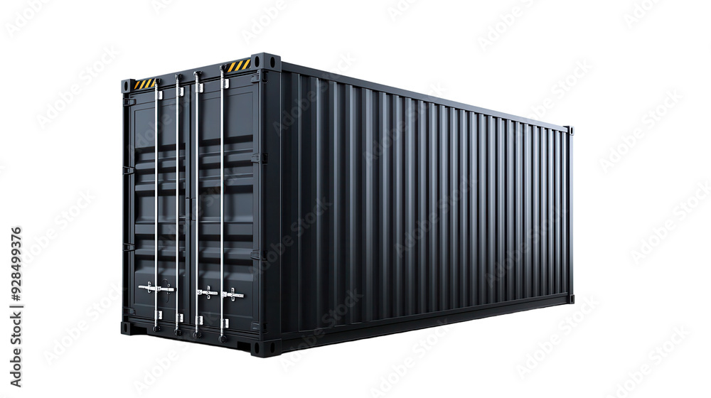 A detailed view of a shipping container, showcasing its robust design suitable for global transport and storage solutions. A detailed view of a shipping container, showcasing its robust design suitable for global transport and storage solutions.