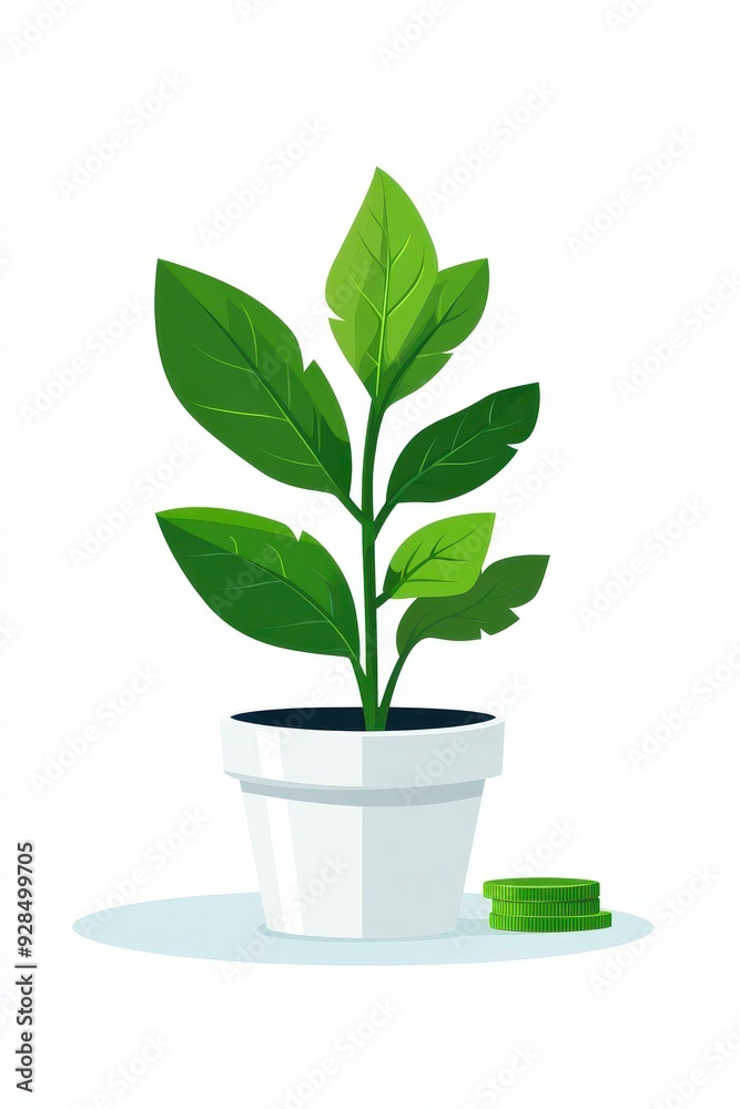 A vibrant green plant in a white pot, symbolizing growth and freshness, perfect for nature and gardening themes. A vibrant green plant in a white pot, symbolizing growth and freshness, perfect for nature and gardening themes.