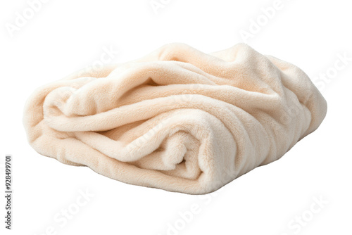 Cozy beige blanket folded perfect for warmth and comfort in any living space or bedroom setting.
