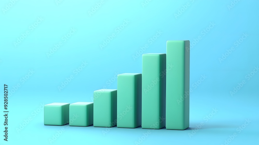 3D bar graph representing growth and success on a blue background. Ideal for business, finance, and data analysis concepts. 3D bar graph representing growth and success on a blue background. Ideal for business, finance, and data analysis concepts.